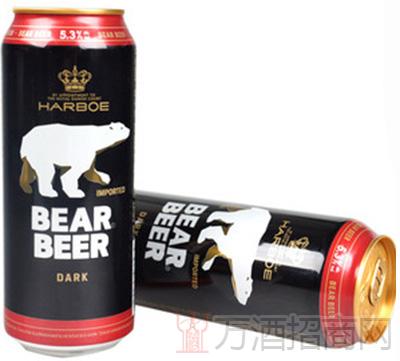 熊牌5.3度黑啤酒听装500ml