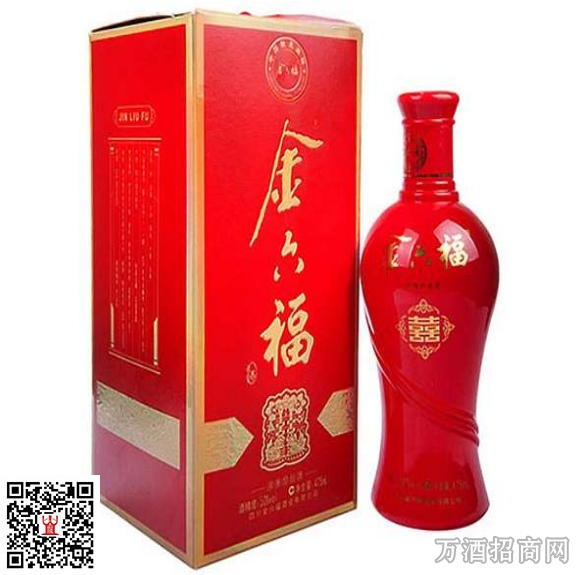 52度金六福喜卡盒装