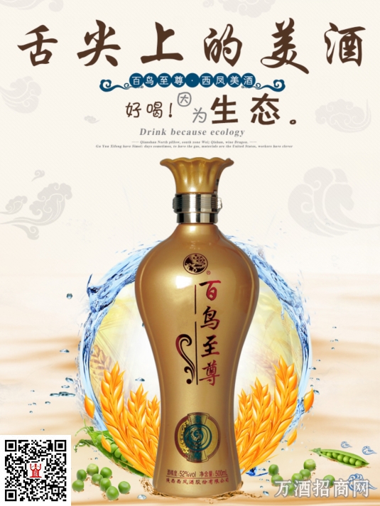 西凤酒52°百鸟至尊（金尊） 