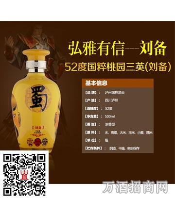  52°泸州老窖国粹酒桃园三英（刘备） 500ml