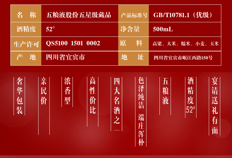 五粮液五星级藏品